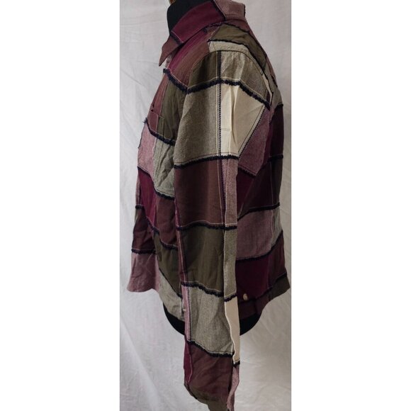 Carolina Colours Womens Large Purple Full Zip Long Sleeve Patchwork Top Jacket - Picture 6 of 12